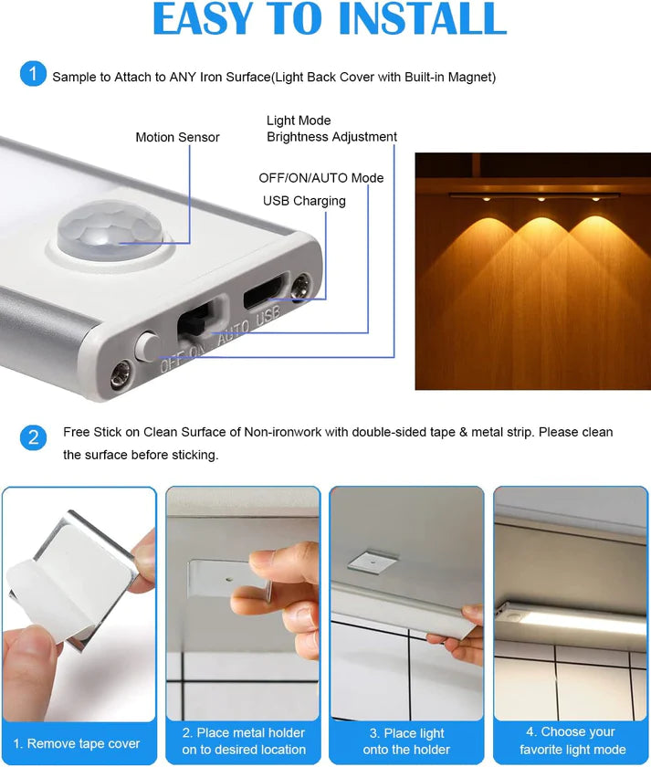 SmartGlow Motion Sensor Cabinet Lights